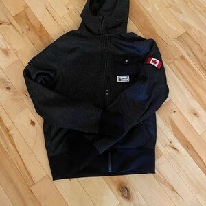 Roots Black Hoodie with Canadian Flag Patch